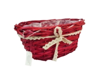 Cesto Ovale Rosso Fiocco D. 16 Composizione Floreale Fioristi