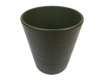 Vaso Ceramica Rigato D. 13 H. 14 Composizione Floreale