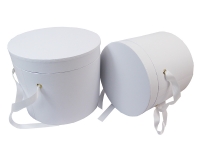 Set Flower Box Bianca Con Manici S/2 Composizione Floreale