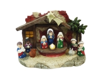 Presepe 10 Soggetti Capanna Luci Cm 22 Natale Nativita