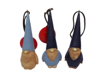 Gnomo Effetto Legno Cm 12,2 Decorazione Tema Natale
