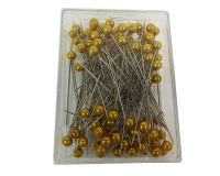 100 Spille Da 6.5 Cm Con Testa A Perla Da 6 Mm
