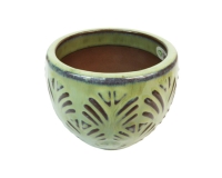 Vaso Ceramica Sabbiato Ginko Cm 9 Decorazione Arredo