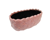 Vaso Ovale Tulipano Rosa 25x12x11 Decorazione Composizione Floreale