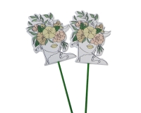 Pick Viso Donna Fiori Pz 12 Decorazione Addobbi Primavera Pasqua