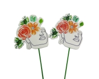 Pick Viso Donna Fiori Pz 12 Decorazione Addobbi Primavera Pasqua