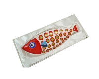 Vassoio Pesce Ceramica Mandorle Decorazione Linea Mare