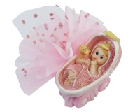 Bomboniera Battesimo Nascita Sacchetto Carrozzina Bambina Paperella