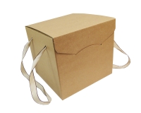 Scatola Segreto Avana 20x20x18 Manici Tessuto Incarti Regalo Natale