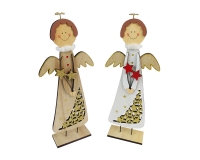 Angelo Legno Stella Cm 33,5 Pz 2 Decorazioni Addobbi Natale