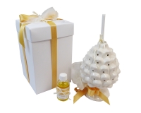 Bomboniere Matrimonio Nozze Diffusore Pigna Ceramica Led Sacchetto Confezionata