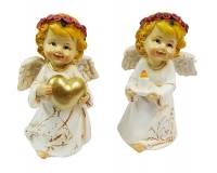 Angelo Cuore Candela Cm 10,5 Statuina Resina Decorazione Addobbi Natale