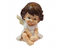 Angelo Seduto Cm 7,5 Statuina Resina Decorazione Addobbi Natale