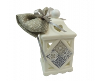 Bomboniere Matrimonio Nozze Lanterna Led Sacchetto Cotone Maiolica