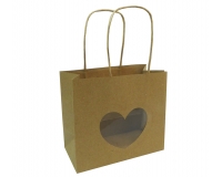 Buste Kraft Finsestra Cuore 16x14+8 Pz 12 Festa Innamorati Mamma