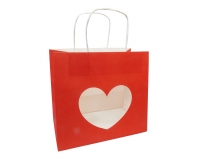 Buste Kraft Finsestra Cuore 24x19,5+14 Pz 12 Festa Innamorati Mamma