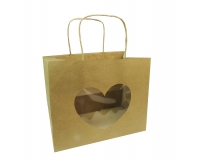 Buste Kraft Finsestra Cuore 24x19,5+14 Pz 12 Festa Innamorati Mamma