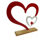 Cuore Base Legno Cm 24 Decorazioni Festa Mamma Innamorati