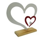 Cuore Base Legno Cm 17 Decorazioni Festa Mamma Innamorati