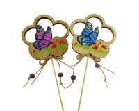 Pick Farfalla Fiore Pz 6 Decorazioni Addobbi Primavera Pasqua