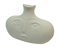 Vaso Face H 11,5 Ceramica Composizione Floreale Addobbi