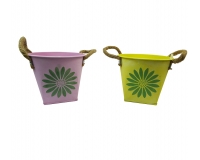 Vaso Latta Fiore 13,5x11,5 Decorazione Primavera Pasqua Addobbi