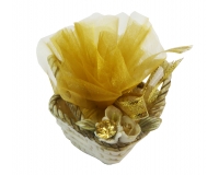 Bomboniere Matrimonio Nozze Oro Cesto Ceramica Sacchetto Strass