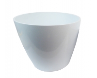 Vaso Bianco Shine D 27,5 H 22,5 Decorazione Composizione Floreale