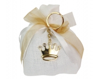 Bomboniere Matrimonio Nozze Oro Saccotto Applicazione Corona