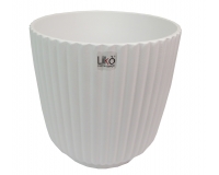 Vaso Scanalato Bianco 20,5x20 Composizione Floreale Addobbi Matrimonio