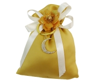 Bomboniere Matrimonio Nozze Oro Sacchetto Fiore Luna Strass