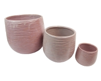 Vaso Lucido Rosa S/3 Composizione Floreale Addobbi Allestimenti