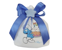 Bomboniera Battesimo Nascita Bimbo Sacchetto Puffo Torta