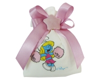 Bomboniera Battesimo Nascita Bimba Sacchetto Puffetta Ponpon