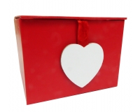 Scatola Quadrata Cuore 8,5x8,5x6,5 Festa Innamorati Mamma