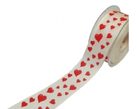 Nastro Cuoricini Mm 40 Mt 15 Modello B Decorazione Festa Mamma Innamorati