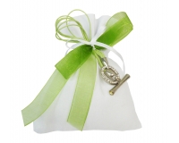 Bomboniere Ogni Occasione Sacchetto Cotone Applicazione Braccialetto Verde Strass