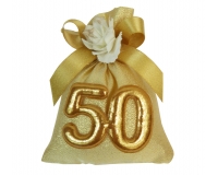 Bomboniere Matrimonio Nozze Oro Sacchetto Fiore 50 Numero Imbottito
