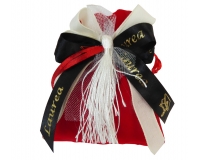 Bomboniere Laurea Sacchetto Velluto Rosso Nappina Black White