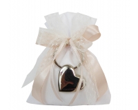 Bomboniere Matrimonio Sacchetto Bianco Applicazione Cuore