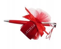 Bomboniere Laurea Sacchetto Tulle Penna Rosso