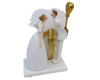 Bomboniere Matrimonio Statuina Sposini Resina Sacchetto Piccola