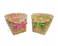 Cesto Fiocco Color D 18 H 15,5 Decorazioni Primavera Pasqua