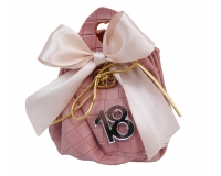 Bomboniere Saccotto Rosa Ecopelle Diciottesimo 18 Compleanno