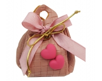 Bomboniere Saccotto Rosa Ecopelle Ogni Occasione Cuoricini