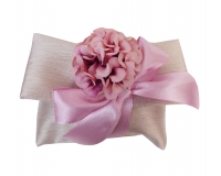 Bomboniere Fazzoletto Piegato Fucsia Applicazione Ortensia Artificiale