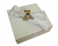 Bomboniere Matrimonio Scatolina Goffrata Grande Applicazione Orsetto Strass