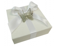 Bomboniere Matrimonio Scatolina Goffrata Piccola Applicazione Farfalla
