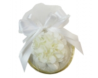 Bomboniere Matrimonio Tulle Anello Ortensia Bianca Artificiale