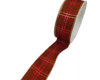 Nastro Tartan Lamè Mm 40 Mt 20 Decorazioni Addobbi Natale